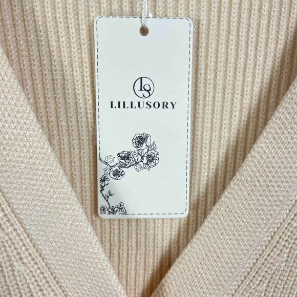 NWT Lillusory Oversized Cream Ribbed Cardigan Sweater Womens Size XL - Picture 5 of 10